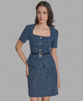BCBG - Women's Short-Sleeve Button-Front Jacket Dress