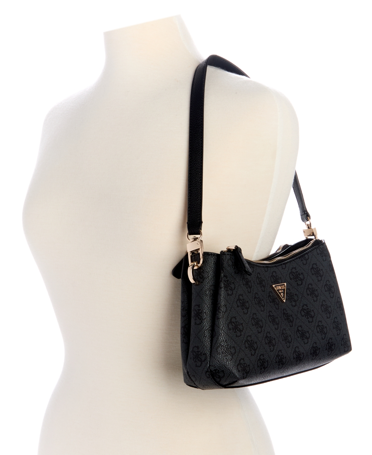 Guess Noelle Ii Small Three Compartment Crossbody In Black