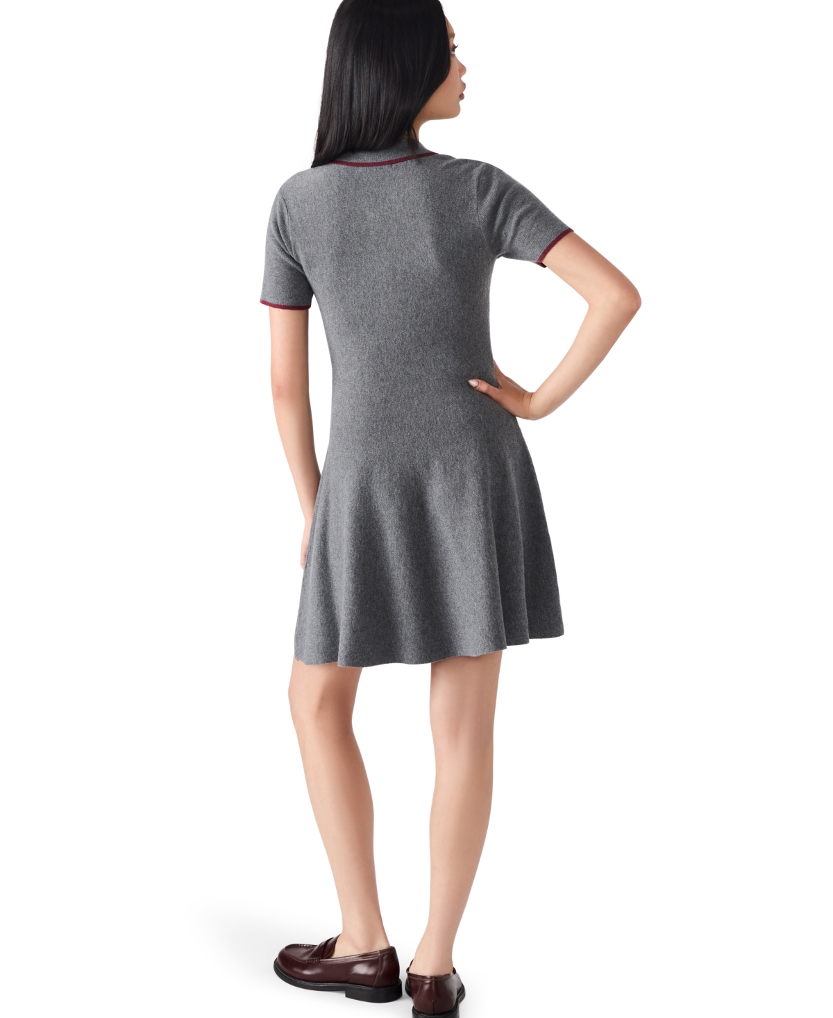 Steve Madden Kristin Polo Sweater Dress In Gray