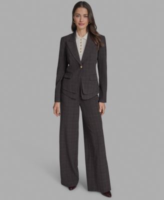 Women's Plaid Double-Hem Blazer