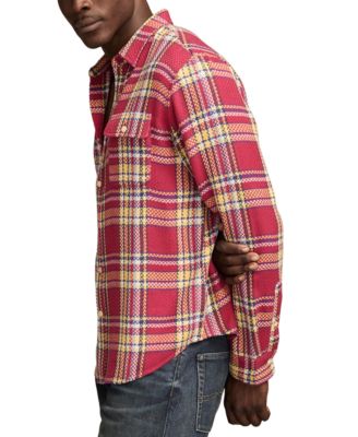 Men's Long Sleeve Plaid Flannel Button-Front Shirt