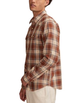 Men's Dobby Western Long Sleeve Snap-Front Plaid Shirt  