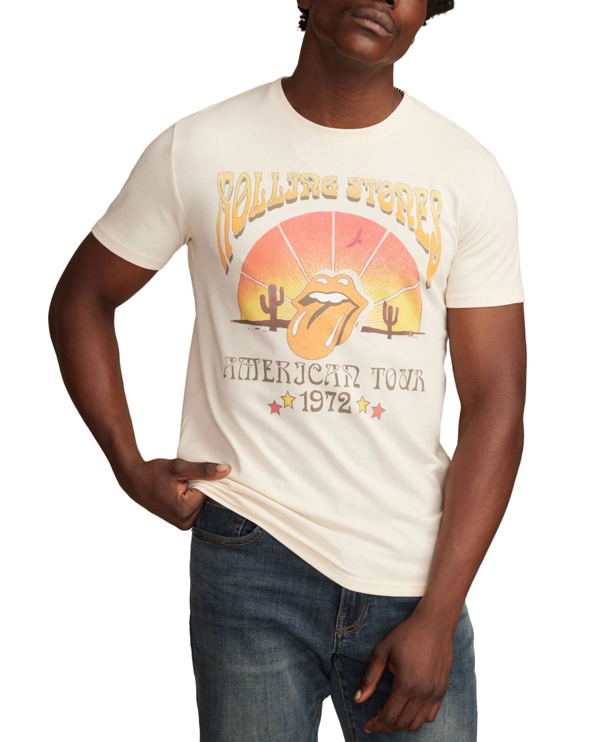 Мужская футболка с коротким рукавом и круглым вырезом Rolling Stones Desert с графическим принтом