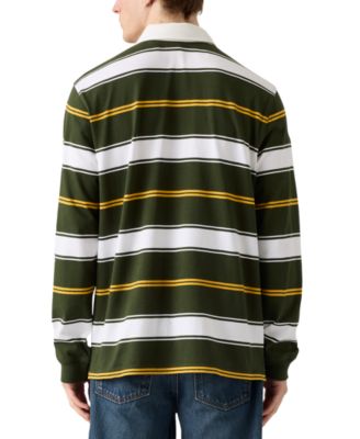 Men's Relaxed-Fit Long Sleeve Striped Rugby Shirt