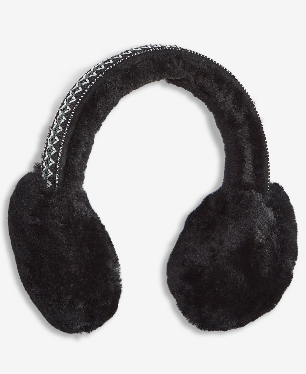 Ugg Women's Braided Fur Earmuffs In Black