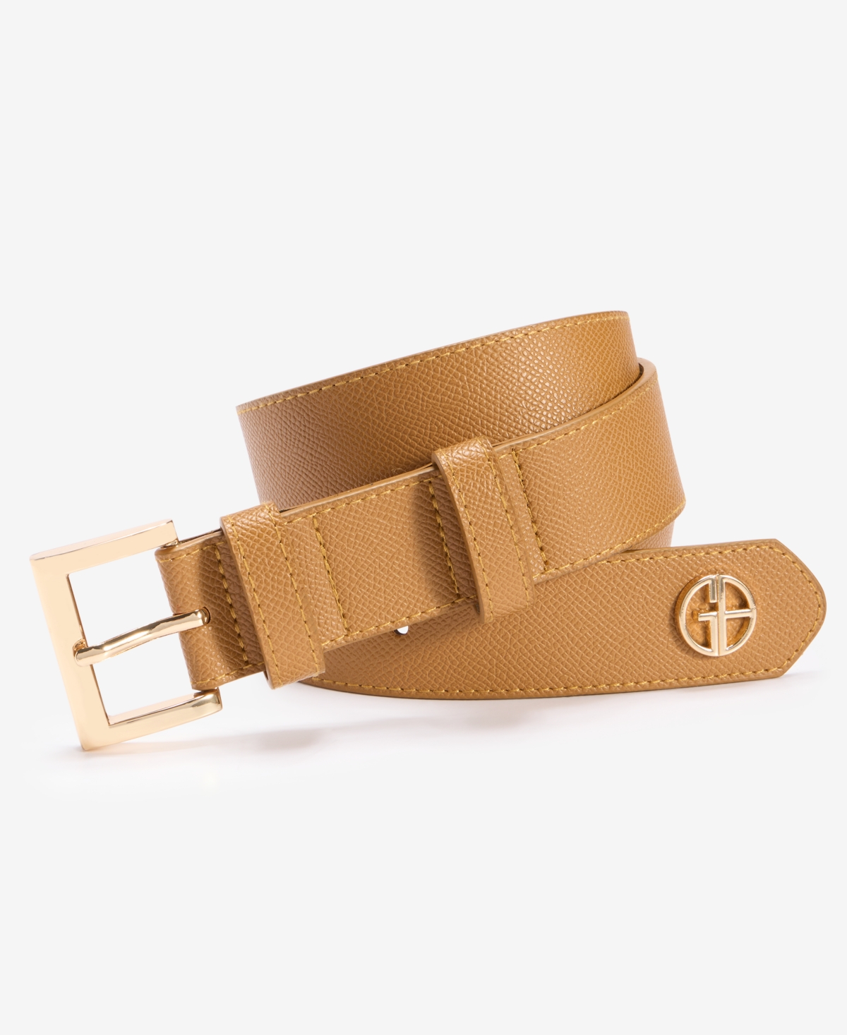 Giani Bernini Logo Tip Pant Belt In Brown