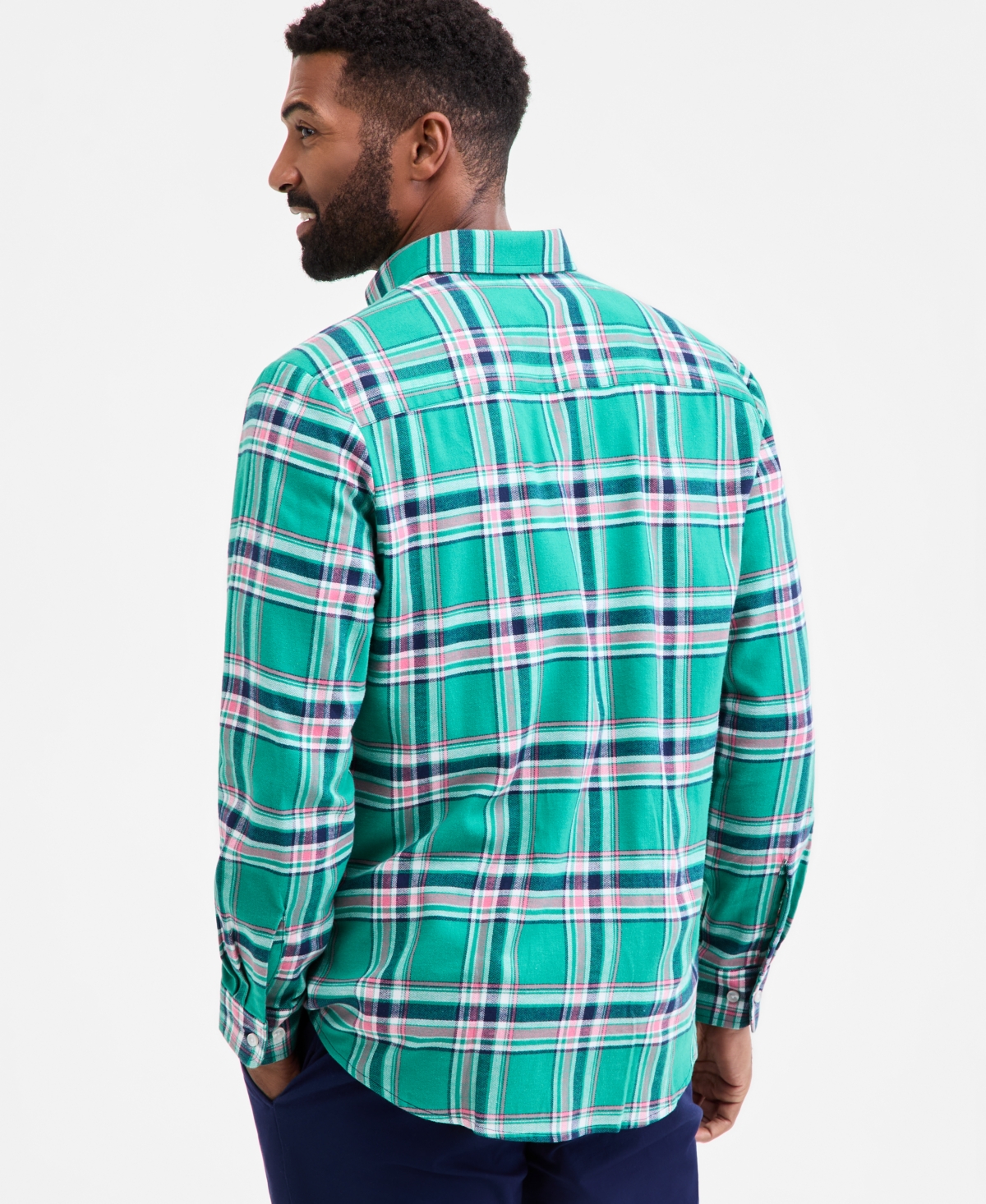 Club Room Men's Vine Plaid Button-down Flannel Shirt, Macy's Exclusive In Multi