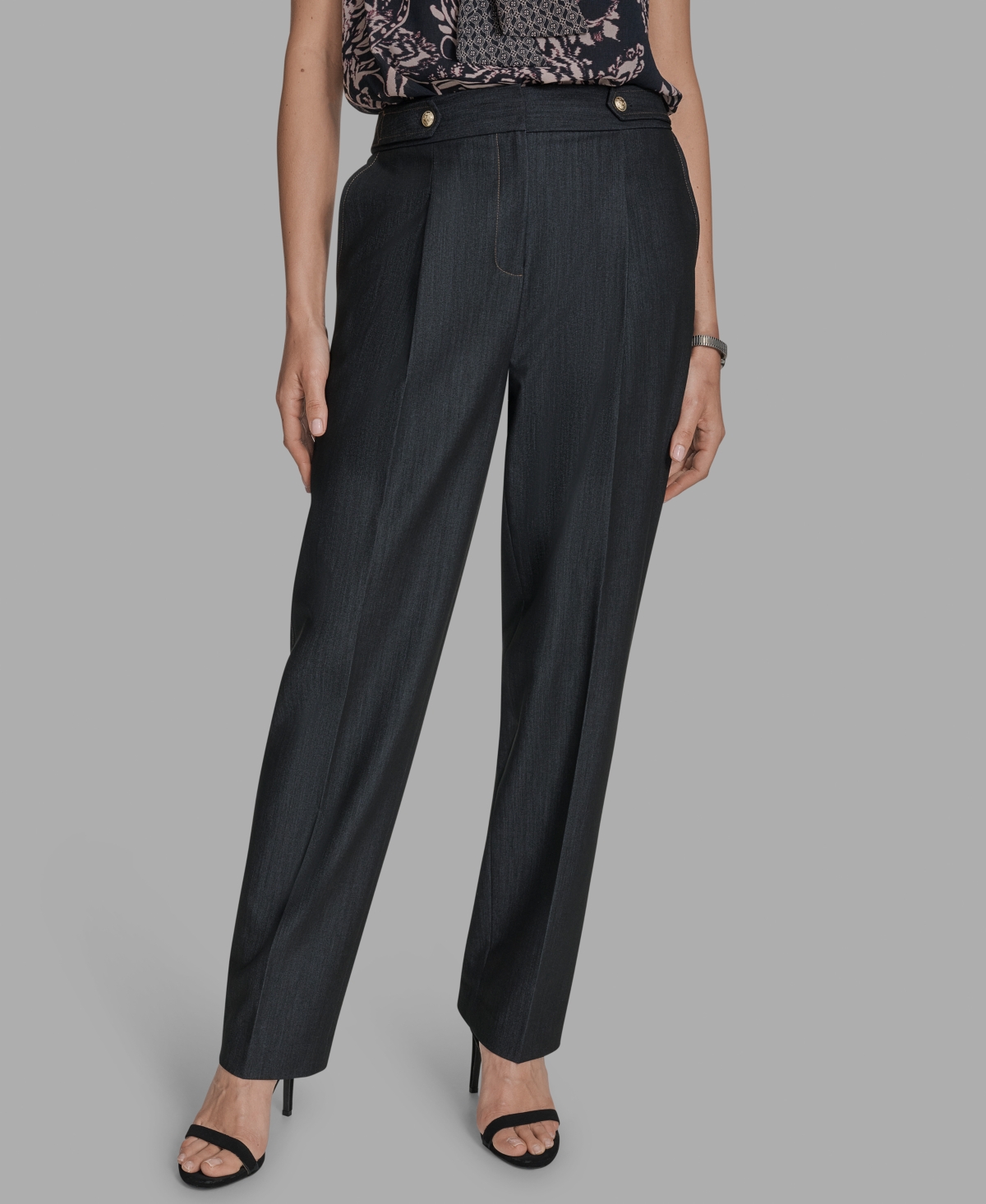 Bcbg Women's Denim Straight Leg Pants In Gray