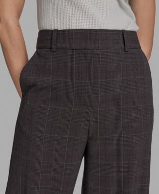 Women's Plaid Wide-Leg Trousers