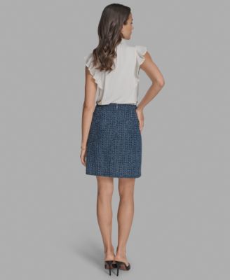 Women's Cotton Tweed Mini Pencil Skirt