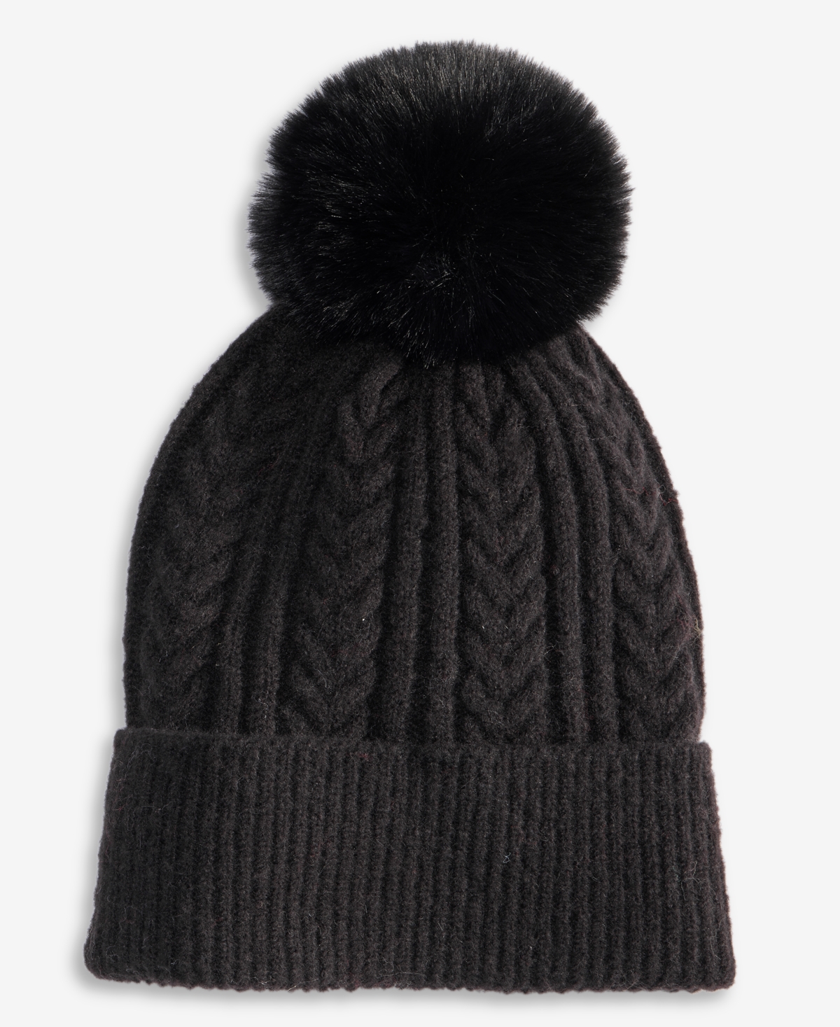 Style & Co Solid Cable Knit Beanie, Macy's Exclusive In Black