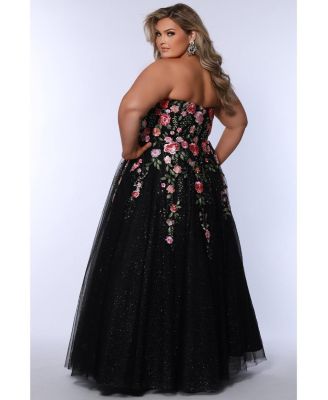 Women's Sweetheart Neckline Floral Lace Ballgoown Plus Size Gown