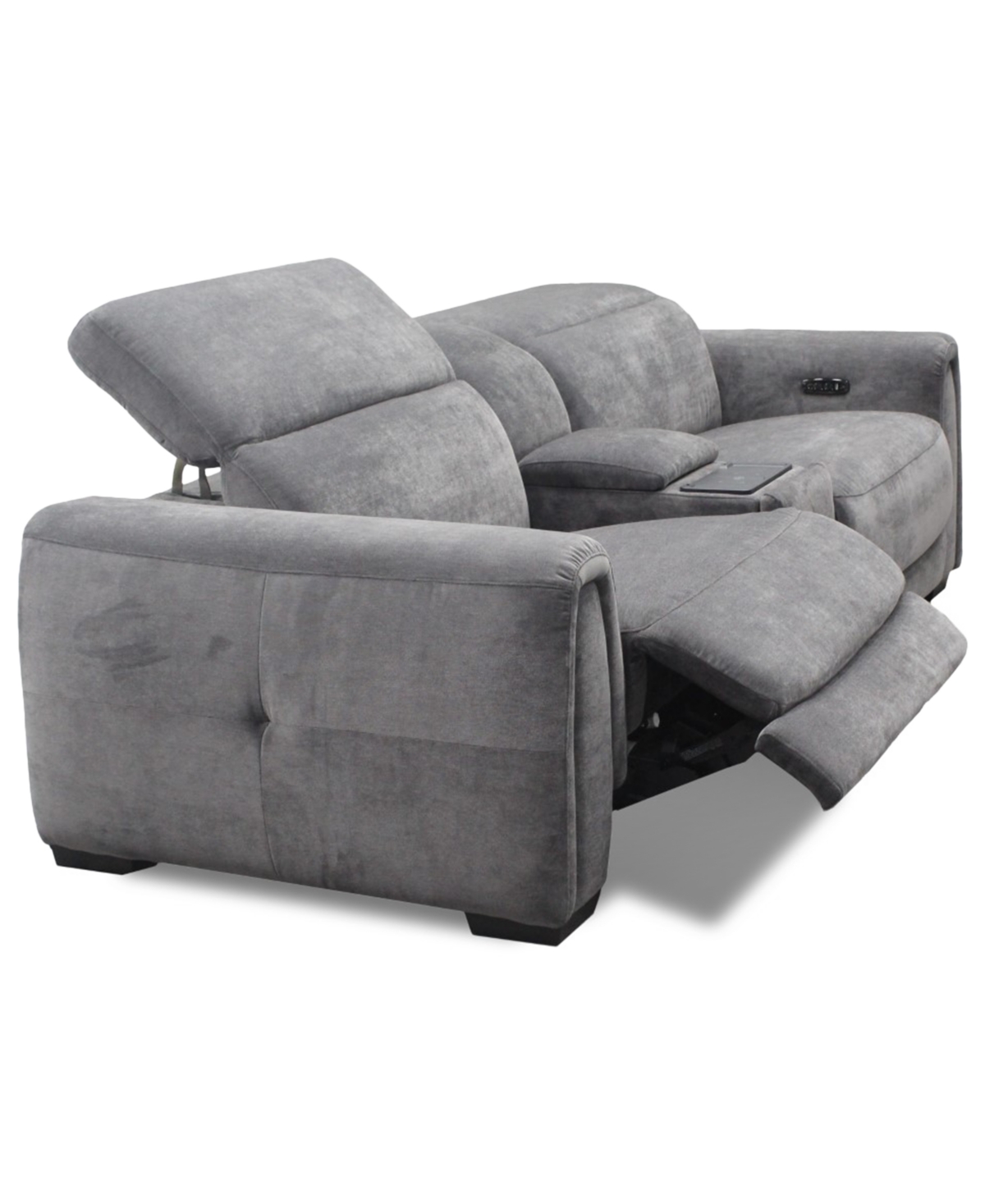 Macy's Brownell 3-pc.sofa Sectional With 2 Power Motion Chairs & 1 Console, Exclusively At  In Gray