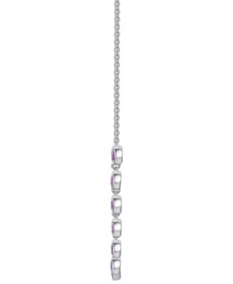 Amethyst Bezel 17" Collar Necklace in Sterling Silver (Also in Citrine & Blue Topaz)