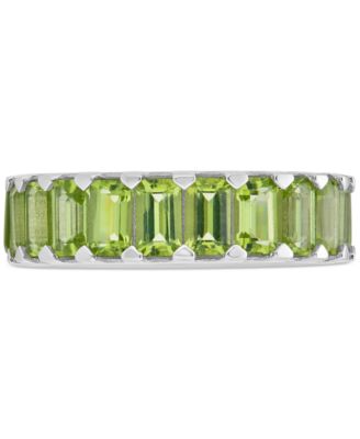 Peridot Baguette Eternity Band (5-7/8 ct. t.w.) in Sterling Silver