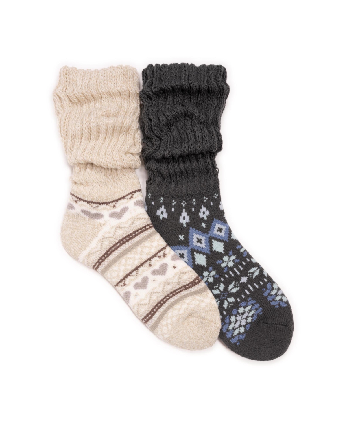 Muk Luks Women's Slouch Heat Retainer Sock 2 Pair Pack