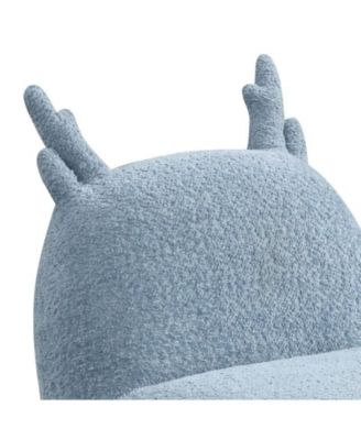 21.5"W Blue Chenille Deer-Shaped Kids Chair