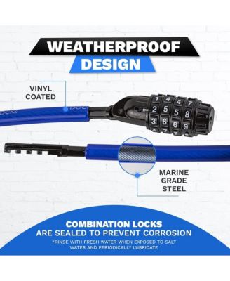 Weatherproof Straight Security Cable Lock with Resettable Combination, Anti-Theft Protection for Kayak, Bike, Paddleboard 5ft