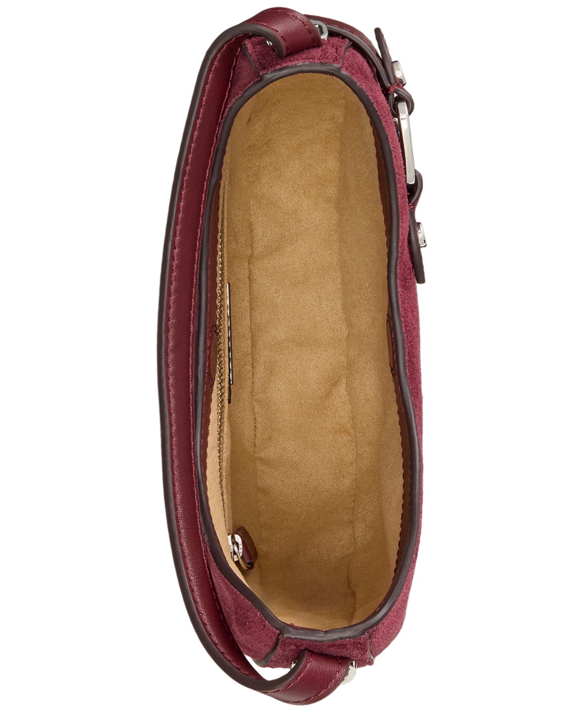 Ralph Lauren Suede Mini Tasha Crossbody Bag In Burgundy