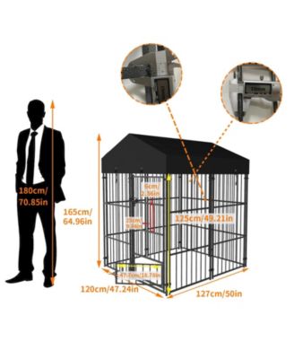 Giant Tall Uptown Welded Outdoor Dog Kennel Playpen Pet Animal Run Crate w/ Roof