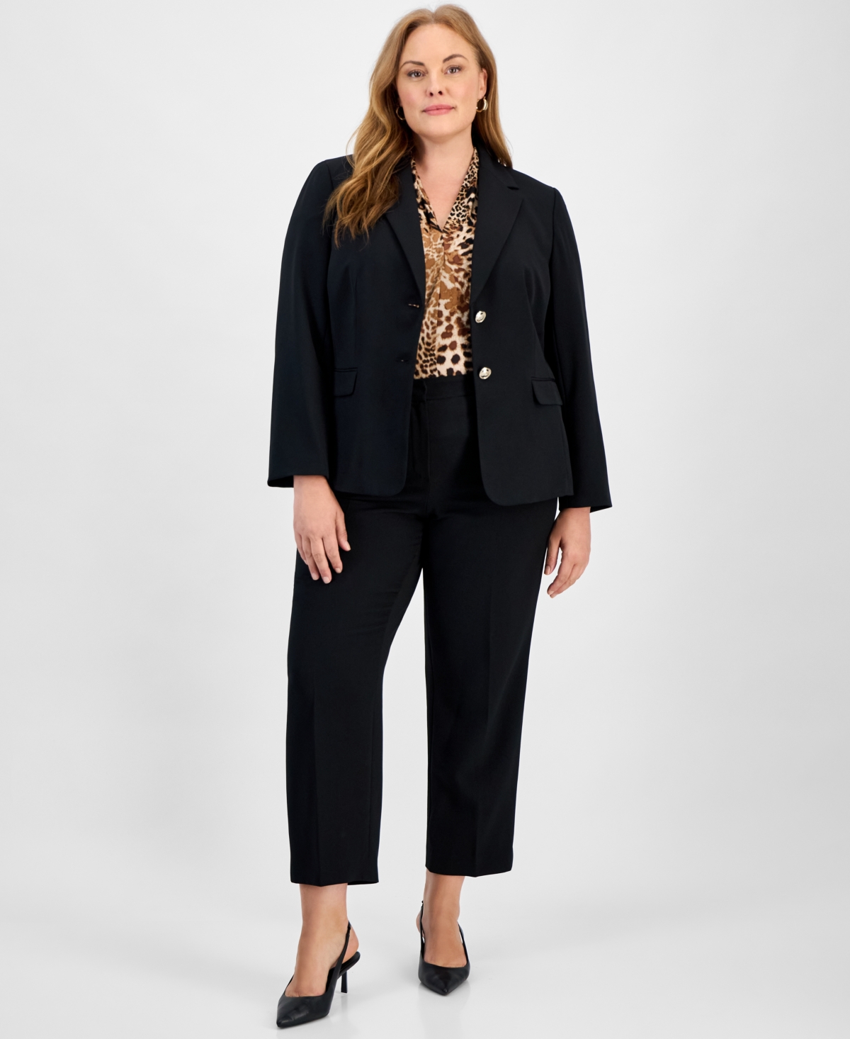 Kasper Plus Two-Button Blazer