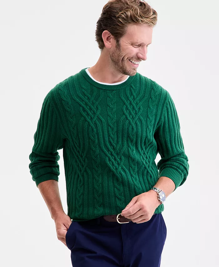 Men's Mixed Cable-Knit Crewneck Sweater