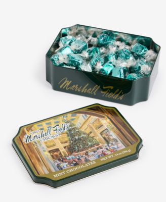 Marshall Field's Holiday Walnut Room Tin Milk Mint Chocolates, 14 Oz