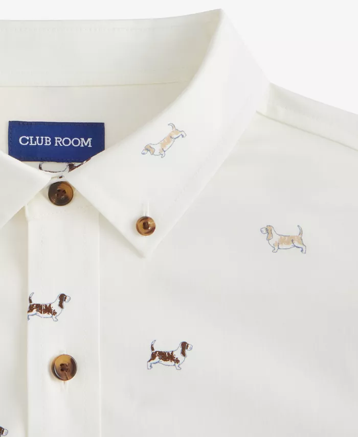 Men's Basset Hound Print Brushed Cotton Button-Down Shirt - thumbnail 5