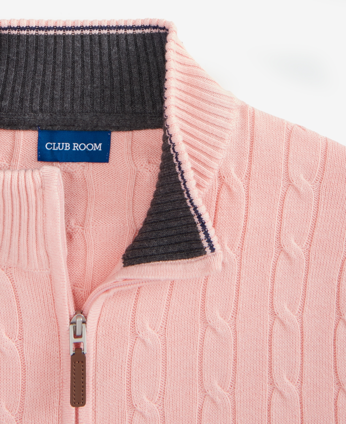 Club Room Men's Cable Knit Quarter-Zip Cotton Sweater, Created for Macy's