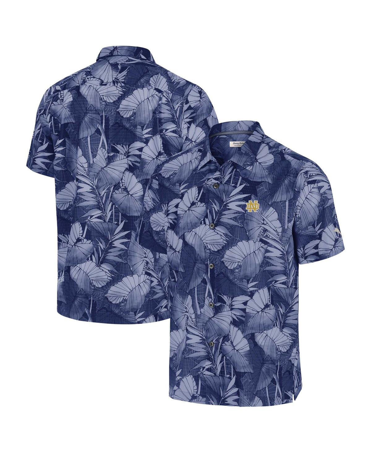 Men's Blue Notre Dame Fighting Irish Coast Nuevo Fronds Button-Up Shirt - Blue