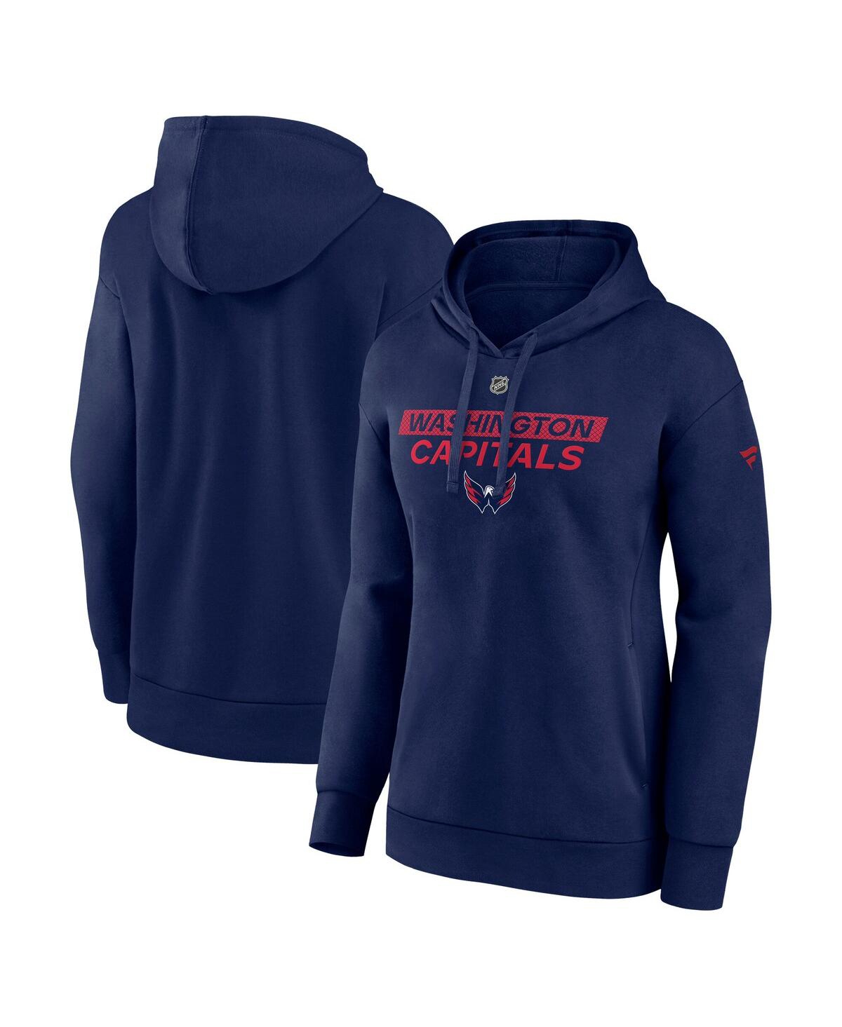 Women's Navy Washington Capitals Authentic Pro Core Primary Fleece Pullover Hoodie - Navy