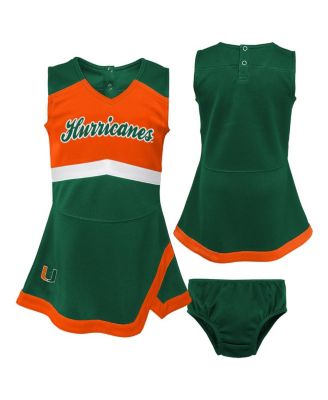 Outerstuff - Girls Toddler 2-Piece Green Miami Hurricanes Cheer Captain Dress Bloomers Set
