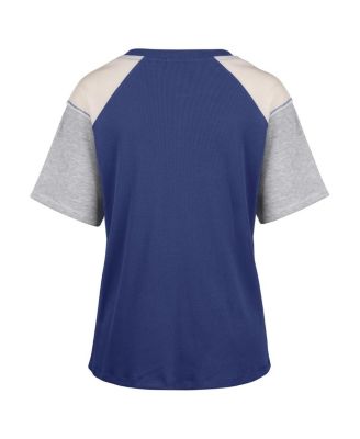 Women's Royal Kentucky Wildcats Underline Harvey Color Block Raglan Henley T-Shirt