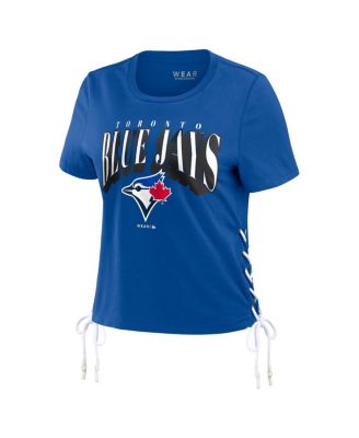 Women's Royal Toronto Blue Jays Side Lace-Up Cropped T-Shirt