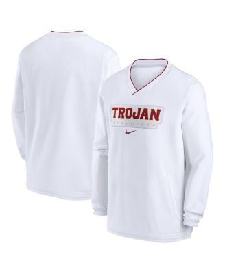 Nike - Men's White USC Trojans 2024 Sideline Pullover Windshirt