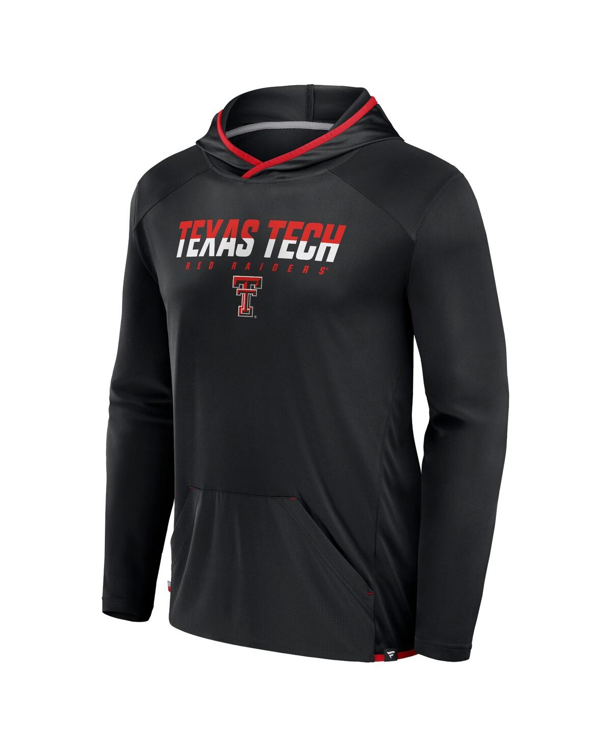 Fanatics Men's Black/red Texas Tech Red Raiders Transitional Hoodie T-shirt In Black