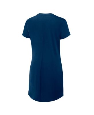 Women's Navy Chicago Bears Ruched Drape T-Shirt Dress