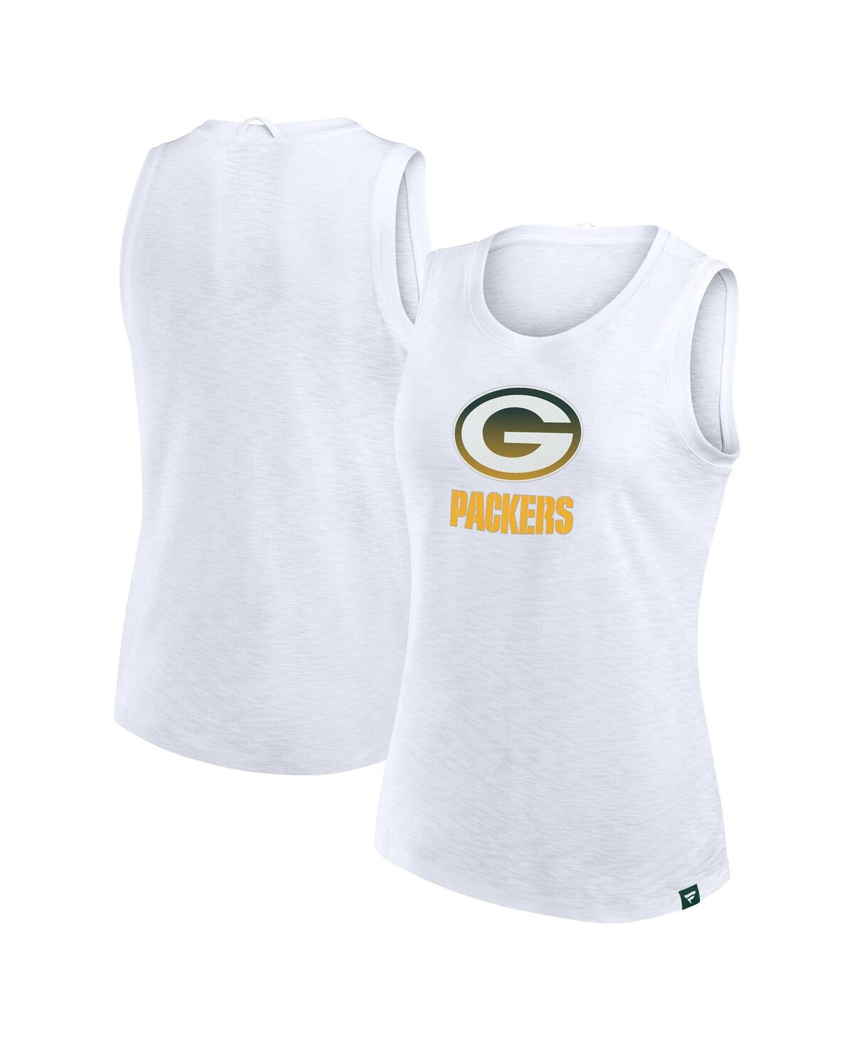 Fanatics Women's White Green Bay Packers Slub Tank Top In White