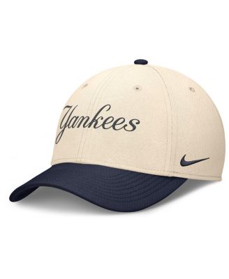 Nike - Men's Natural/Navy New York Yankees Statement Rise Performance Flex Hat