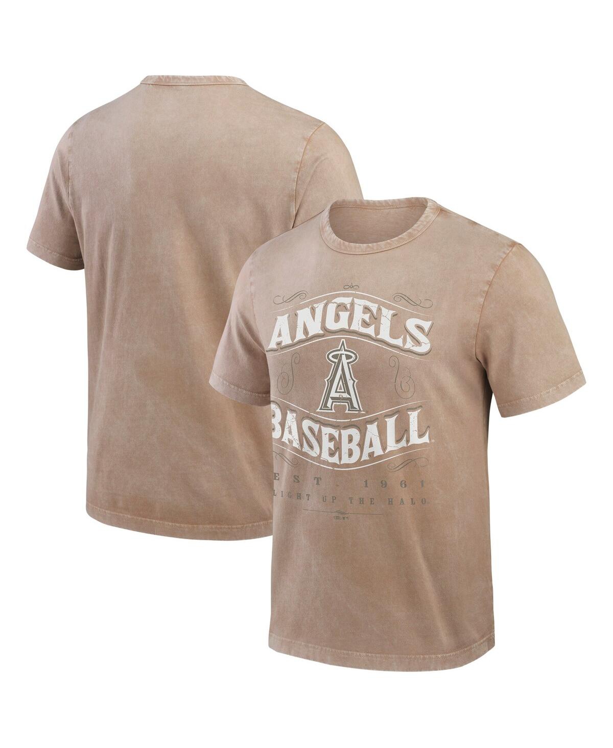 Darius Rucker Collection by Fanatics Men's Tan Los Angeles Angels Sun faded T-Shirt - Tan