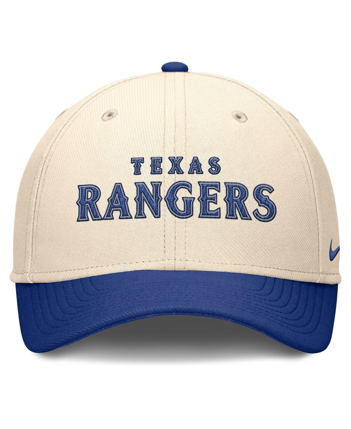 Nike Men's Natural/royal Texas Rangers Statement Rise Performance Flex Hat In Multi