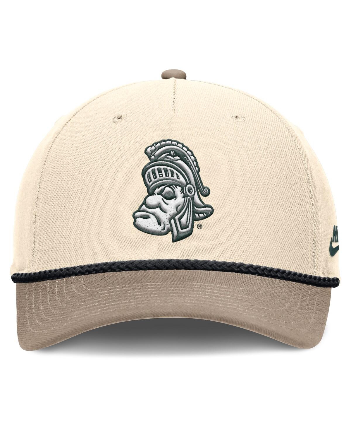 Nike Men's Natural Michigan State Spartans Rise Legacy Throwback Logo Adjustable Hat In Brown