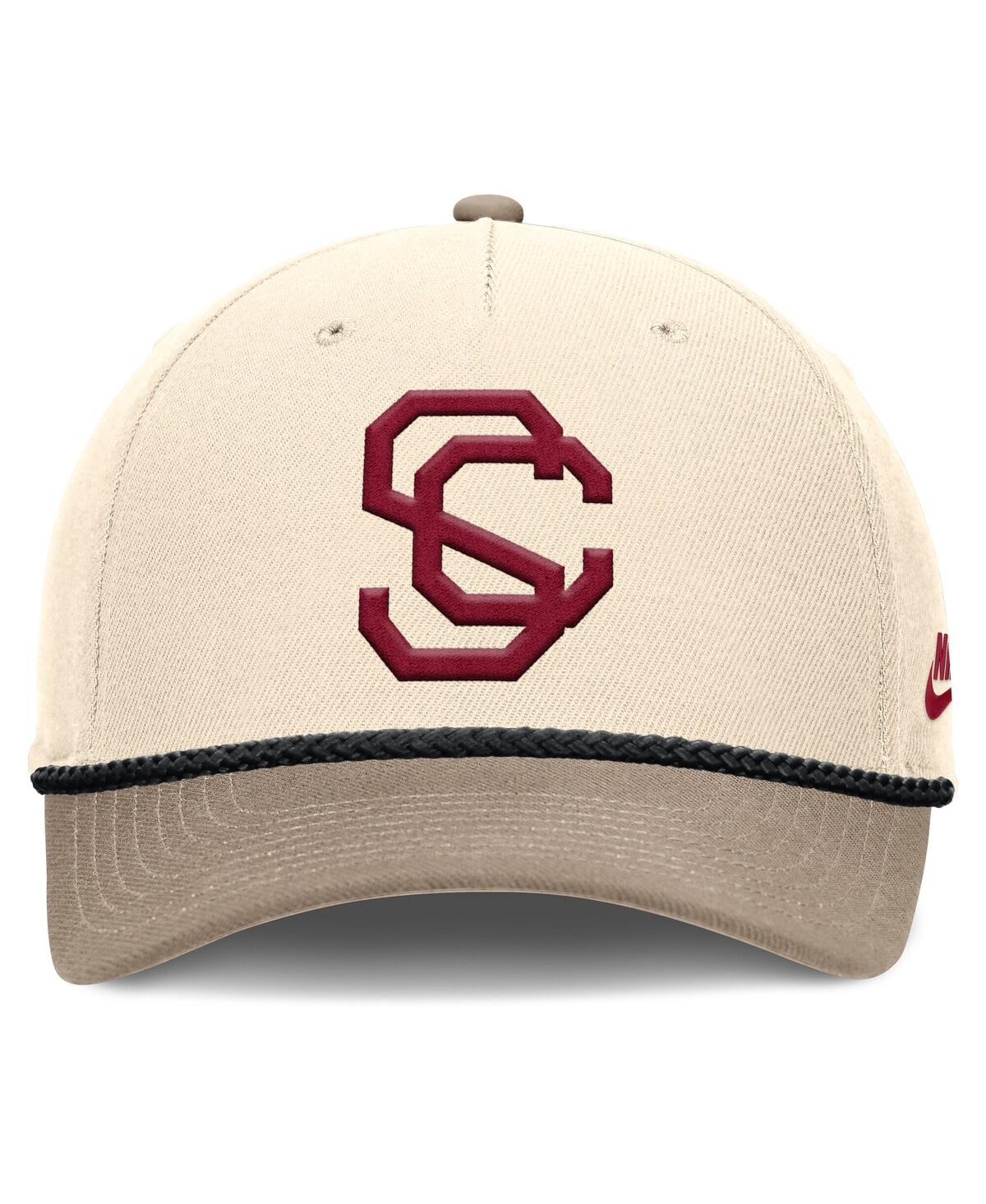 Nike Men's Natural Usc Trojans Rise Legacy Throwback Logo Adjustable Hat In Brown