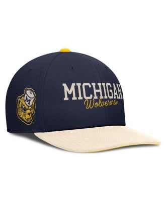 Men's Navy/Cream Michigan Wolverines Pro Legacy Script Snapback Hat