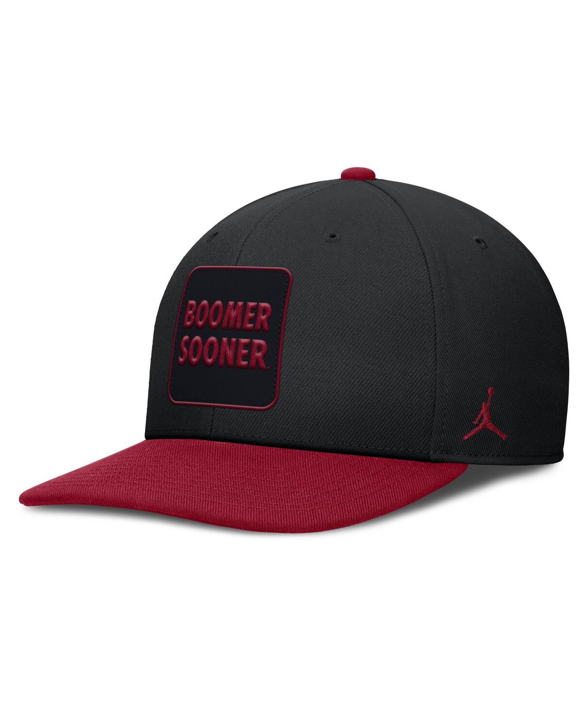 Men's Black/Crimson Oklahoma Sooners 2025 Sideline Campus Pro Local Snapback Hat - Black, Crimson