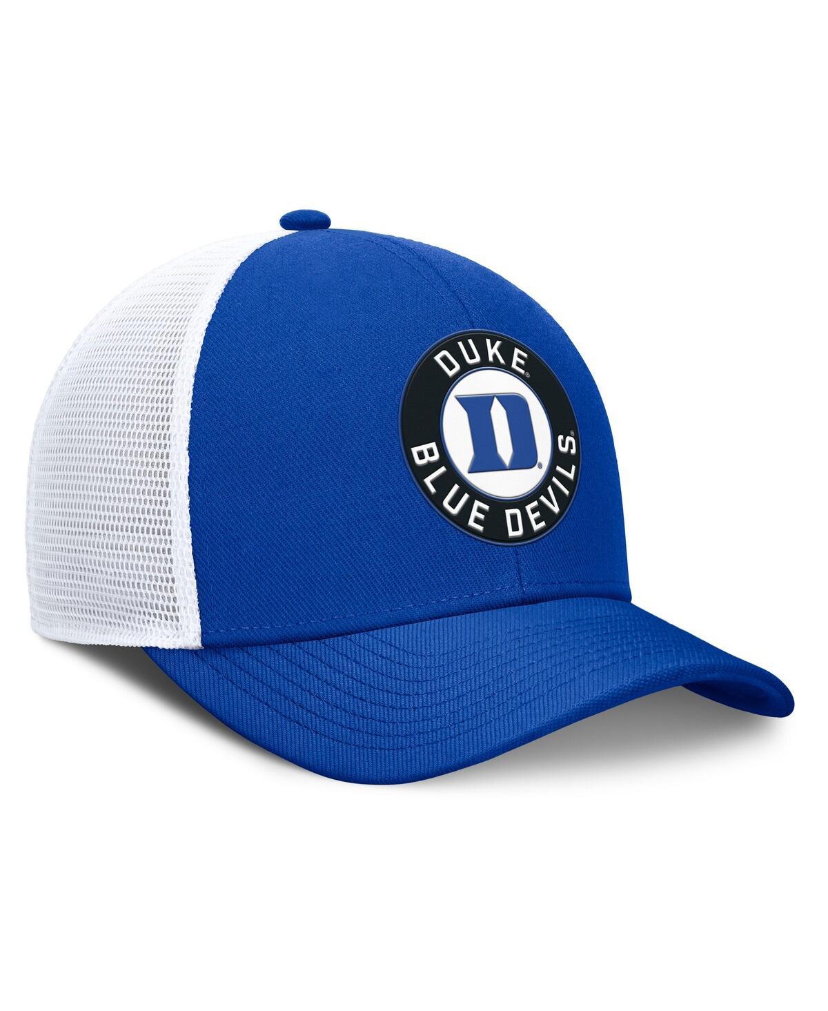 Nike Men's Royal/white Duke Blue Devils Rise Primetime Performance Trucker Adjustable Hat In Multi