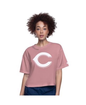 Starter - Women's Pink Cincinnati Reds Play the Ball Boxy Cropped T-Shirt