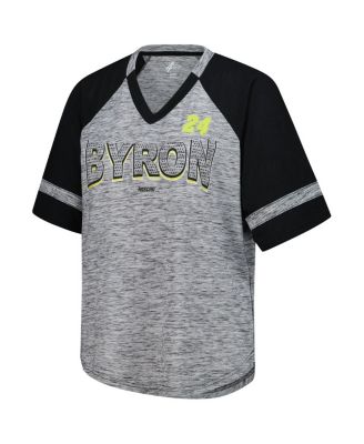Women's Heather Gray William Byron Hall of Fame Oversized Raglan V-Neck T-Shirt