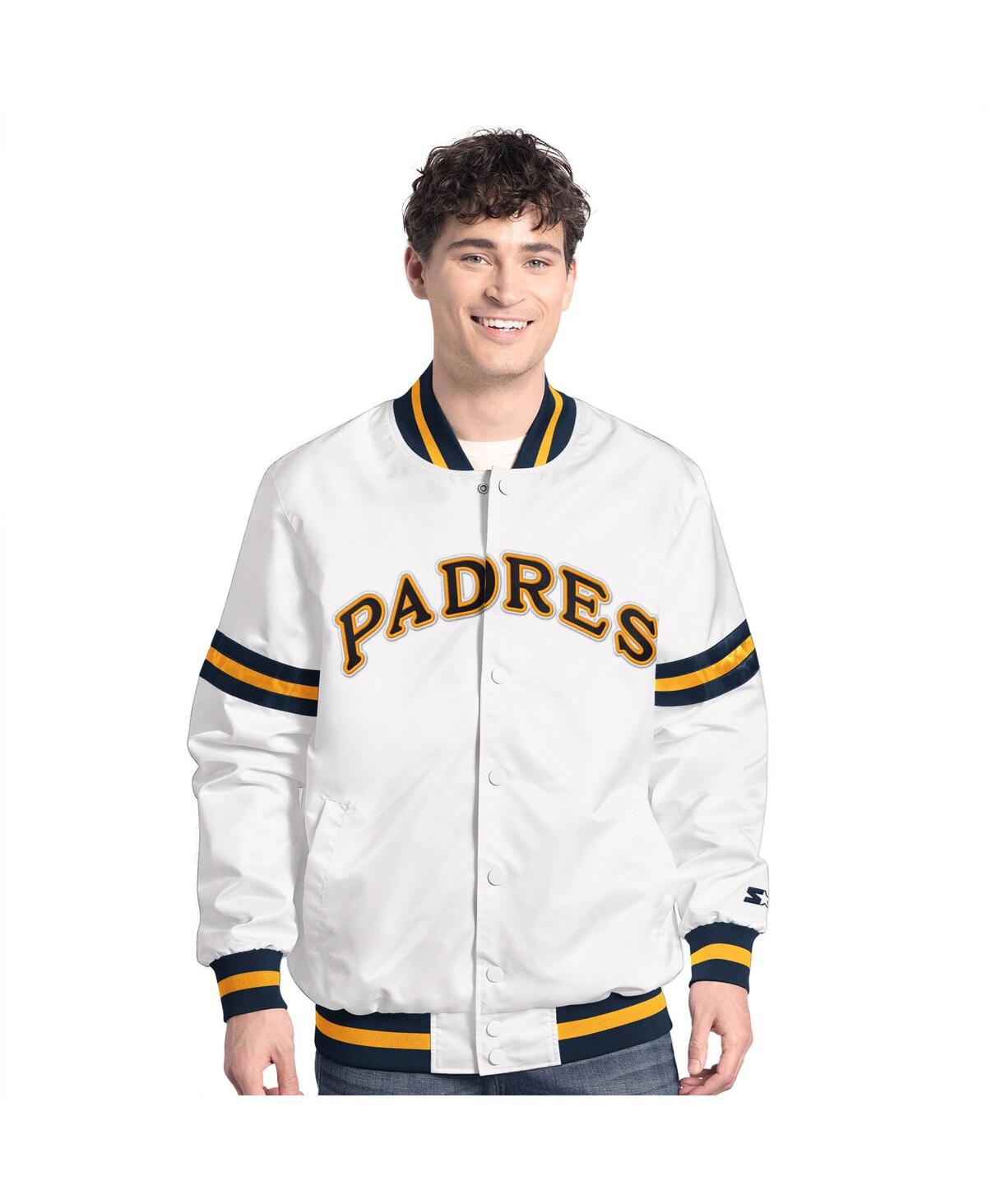 Men's White San Diego Padres Cooperstown Scout Full-Snap Varsity Jacket - White