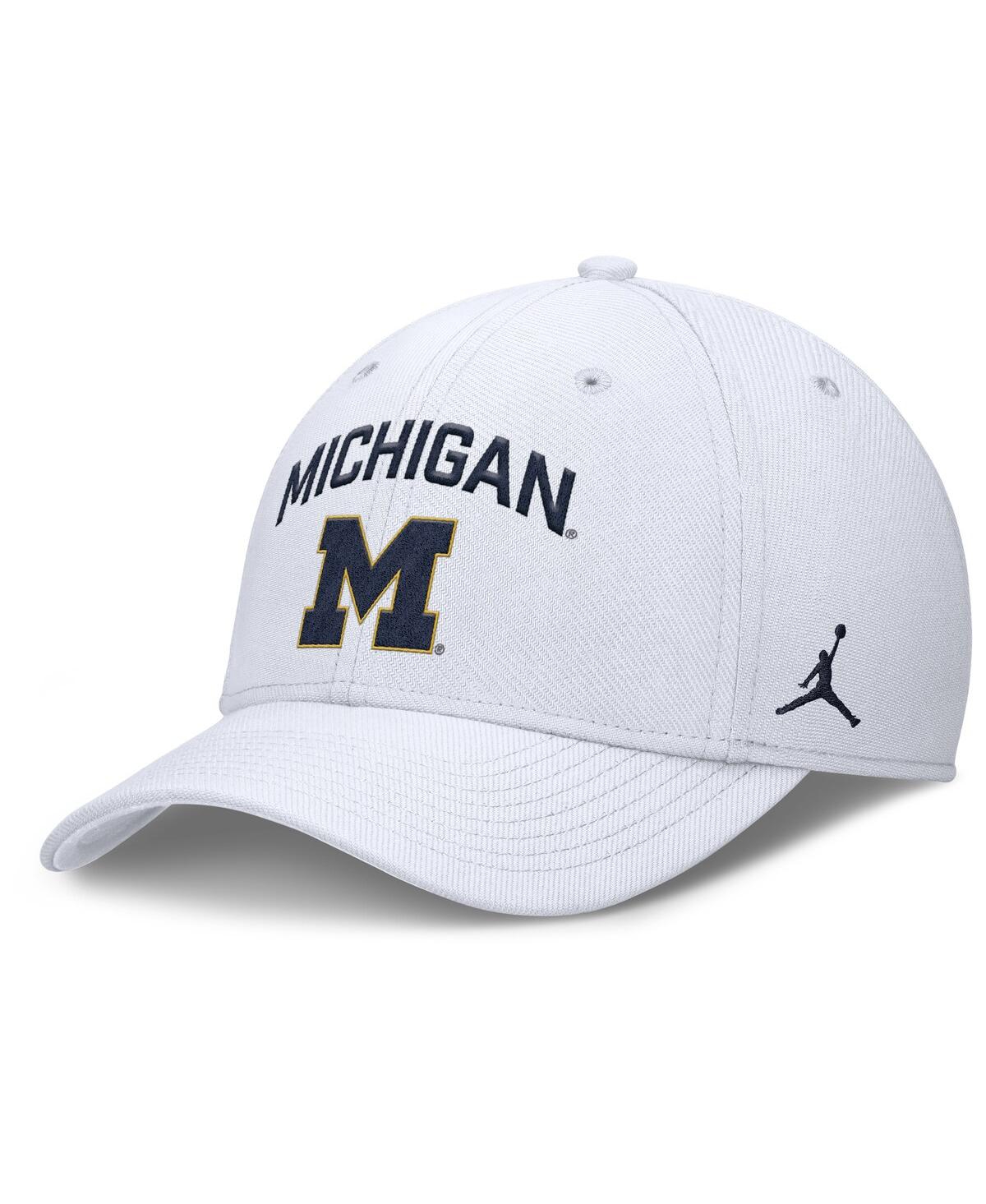 Men's White Michigan Wolverines 2025 On-Field Rise Performance Flex Hat - White